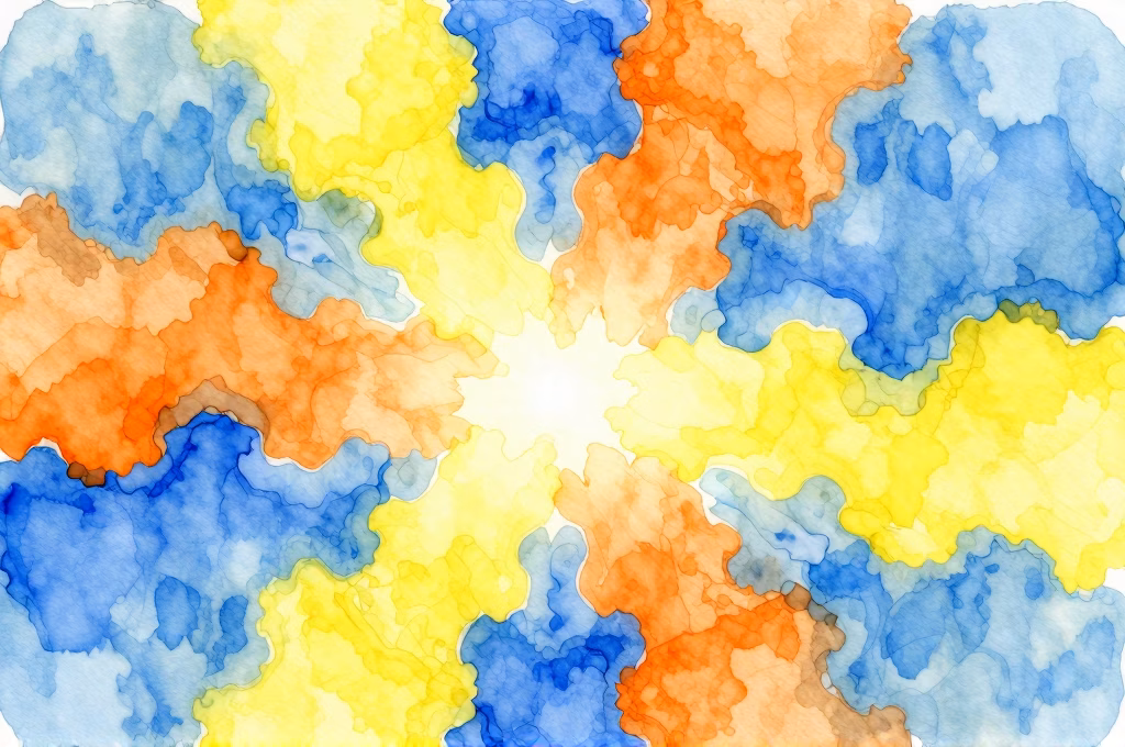 Peinture à l'aquarelle vibrant avec couleurs vives symbolisant la guérison par l'art-thérapie
