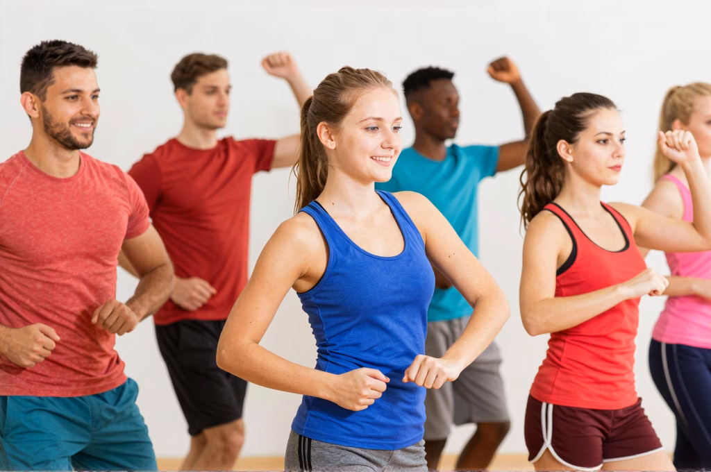 Groupe de personnes dansant joyeusement ensemble dans une atmosphère de célébration